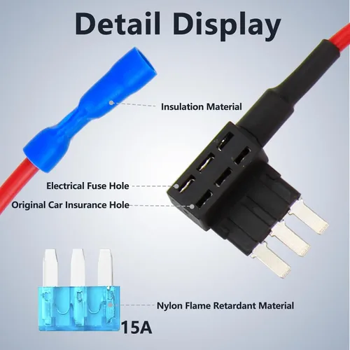 Miniatura 3 de Grifo de fusible micro 3, adaptadores para agregar un circuito, portafusibles de 12 V estilo hoja expansible para luces subterráneas, LED interiores