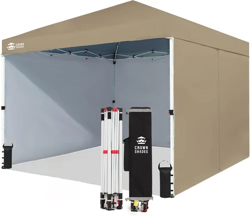 Miniatura 22 de CROWN SHADES Carpa Toldo Desplegable, Carpa Toldo Comercial 8x8 con 4 Paredes Laterales, Ruedas de 4", 4 Pesos Mejorados, Centerlock Patentado, Tela