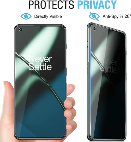 Miniatura 5 de Paquete de 2 + 2 protectores de pantalla de privacidad para OnePlus 11 5G (no vidrio) (2 unidades) + protector de lente de cámara de vidrio templado