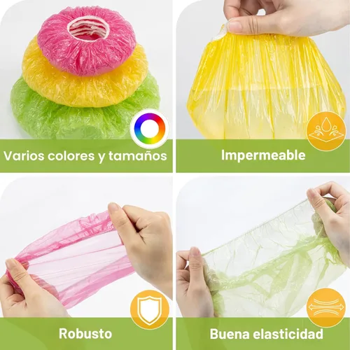 Miniatura 3 de MAQIHAN 60 piezas de cubiertas para cuencos reutilizables - Bolsas elásticas de plástico para mantener frescos los cuencos, cubiertas