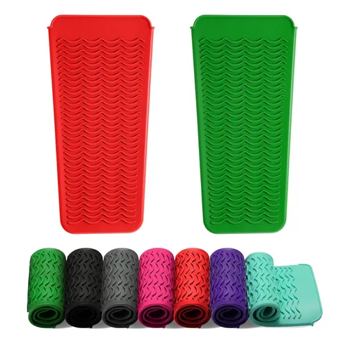 Miniatura 20 de ZAXOP Paquete de 2 bolsas de silicona resistentes al calor para plancha plana, rizador, alisador de cabello, varitas para rizar el cabello, Rosa