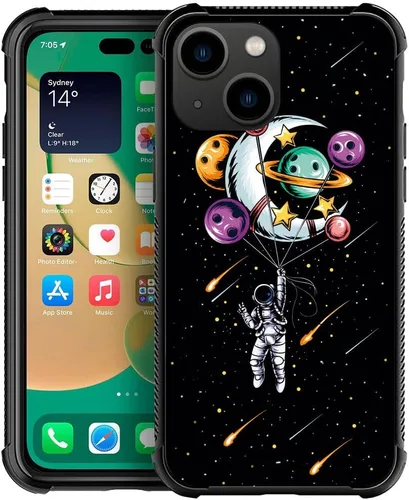 Miniatura 61 de ZHEGAILIAN Funda compatible con iPhone 14, funda de munición AK 47, parte trasera de vidrio templado+funda protectora de TPU de silicona suave
