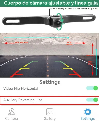 Miniatura 4 de Cámara de respaldo WiFi para auto, GreenYi 5G 720P HD para matrícula trasera/vista frontal reversa para iPhone iPad Android teléfonos inteligentes
