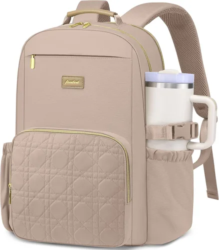 Miniatura 17 de Mochila para Laptop para Mujeres Mochila de Libros: Mochilas de Trabajo y Escuela de 15.6 pulgadas con Bolsillo con Compartimento para Taza de Gran