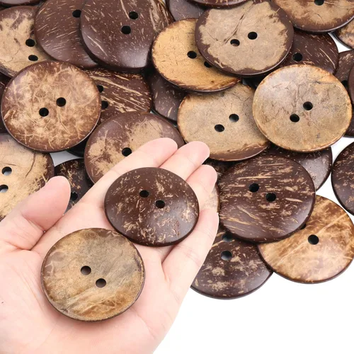 Miniatura 7 de YAKA 100pc nuevo grueso coco Shell 2 agujeros botón artesanía/coser/productos calientes