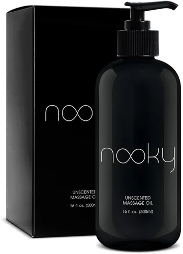 Aceite de masaje Nooky con aceite de coco fraccionado para masaje 16 onzas (sin fragancia)
