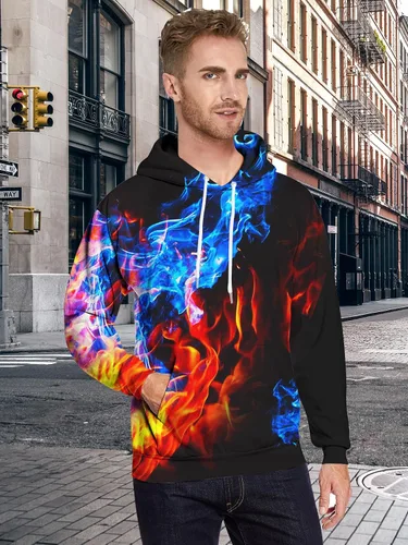 Miniatura 3 de uideazone Sudadera con capucha con estampado 3D para hombre y mujer, con bolsillo tipo canguro