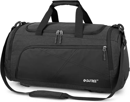 Miniatura 2 de G4Free Mochila de lona de 3 vías de 45L60L, bolsa de gimnasio con bolsillo húmedo y compartimento para zapatos, bolsa de lona para viajes