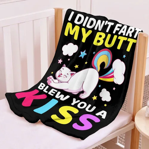 Miniatura 2 de Divertida manta de gato de regalo para niñas y niños, manta de franela suave de 40 x 50 pulgadas, regalo divertido para adolescentes, mujeres