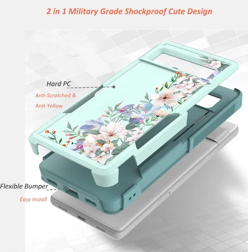 Miniatura 4 de Funda para Google Pixel 7a 5G: lindo diseño floral de flores delgadas para niñas y mujeres, funda de silicona suave de TPU para teléfono celular