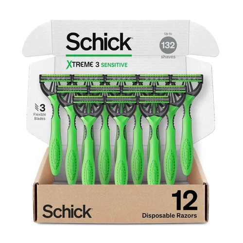 Schick Xtreme 3 - Maquinillas de afeitar desechables originales para hombres | Maquinillas de afeitar desechables para hombre para afeitar piel