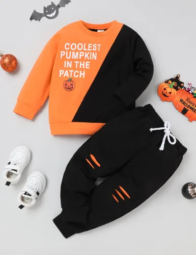 Miniatura 2 de Ropa para niño pequeño, sudadera de manga larga, conjunto de 2 piezas para otoño e invierno, ropa de bebé