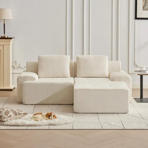 Miniatura 56 de Modular Sectional Sofa with Movable Ottoman, 1 Seat Deep Seat Couch with 1 Pillow, Comfy Cloud Sectional Sofa for Living Room, Bedroom and Apartment