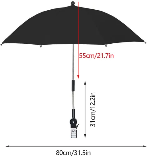 Miniatura 3 de Paraguas de playa con abrazadera universal, paraguas portátil con abrazadera universal, paraguas multidireccional al aire libre para silla, silla