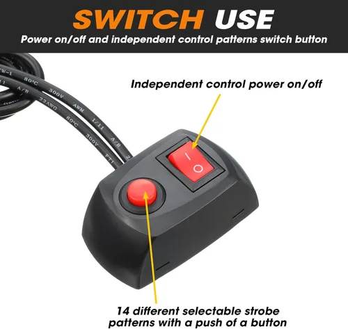 Miniatura 4 de 12 luces de emergencia para vehículos, montaje en camión, 24 luces de emergencia LED con caja de control, advertencia de peligro de cableado
