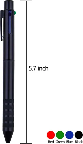 Miniatura 4 de DUNBONG Bolígrafo multicolor negro 4 en 1 multifunción con bolígrafo de gel negro, azul, rojo, verde, 1 unidad (negro)