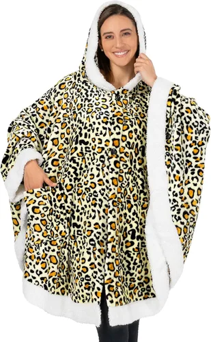Miniatura 20 de PAVILIA Manta Vestible para Mujeres Adultas, Acogedora Manta Poncho Capa de Vellón de Felpa con Capucha, Chal Súper Suave, Manta Envolvente Angel