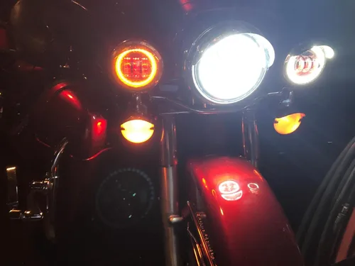 Miniatura 8 de LX-LIGHT lámparas Cree LED para niebla, 2 unidades, cromadas, de 4.5 pulgadas para motocicletas Harley Davidson