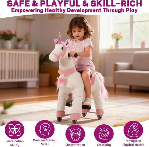 Miniatura 5 de Juguetes de Unicornio para Montar, Juguetes de Caballo para Montar para Niños, Juguetes para Montar para Niños de 3-5 Años, Juguetes de Animales
