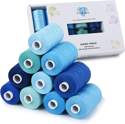 Miniatura 10 de Simthread Hilo de coser multiusos, 24 carretes, hilo de poliéster de 1000 yardas para coser, prácticos hilos de coser de poliéster para máquina