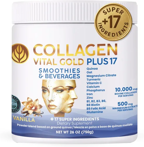 Miniatura 13 de Vital Life - Polvo de péptidos de colágeno – Colágeno hidrolizado con fórmula BioSynergy y 17 súper ingredientes, sabor a cacao, 16 onzas, apoya