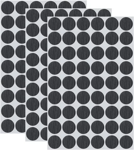 Miniatura 11 de 162 calcomanías autoadhesivas de PVC para agujeros de tornillo, 3 hojas de plástico, cubierta texturizada a prueba de polvo e impermeable, 0.827 in