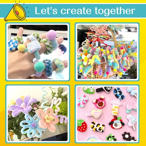 Miniatura 7 de Zlulary 100 Piezas de Limpiadores de Tubos con Tallos de Chenilla, Juego de Limpiadores de Tubos de Color Sólido para Manualidades DIY, Artes