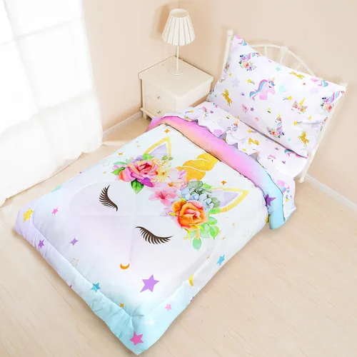 Miniatura 19 de Pea Pod Juego de ropa de cama de muselina para niños pequeños arcoíris de 3 piezas - Ropa de cama suave y transpirable para cuna con sábana