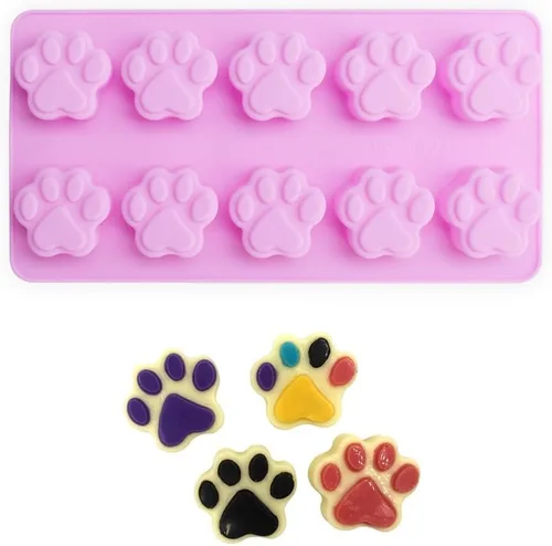 Miniatura 3 de homEdge Moldes de silicona antiadherentes de grado alimenticio para cachorros, para chocolate, dulces, gelatina, cubitos de hielo, golosinas