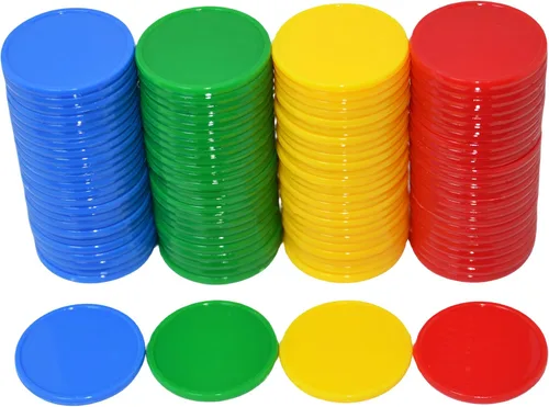 Miniatura 22 de SmartDealsPro Juego de 100 contadores de aprendizaje de plástico opaco de 1 pulgada Mini fichas de juego de fichas de póquer con caja de Blanco