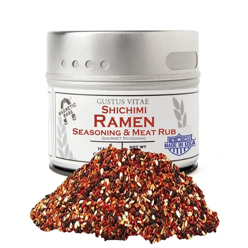 Shichimi Ramen condimento y carne frotado – Mezcla de especias gourmet – Todo natural – Sin OMG – Hecho en Estados Unidos – Hecho a mano – Pequeño