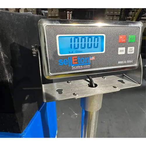 Miniatura 6 de SellEton SL-4x4-10k-NN - Báscula de suelo de 10,000 libras x 1 libra, 48 x 48 pulgadas, precisa, con indicador digital de metal inteligente