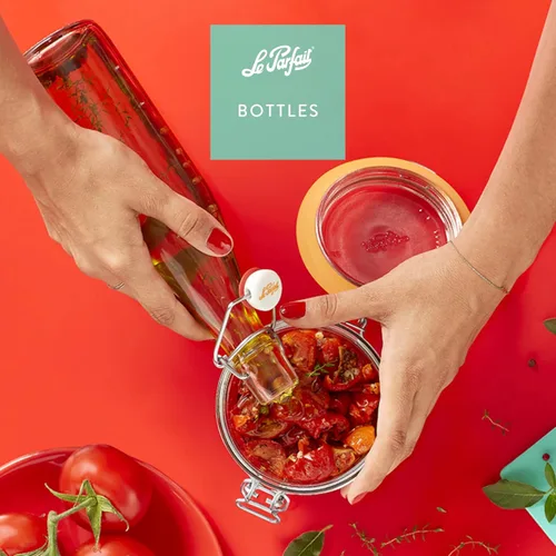 Miniatura 9 de Le Parfait Botellas francesas de vidrio con tapa abatible, 1 litro (32 onzas), paquete de 3 botellas herméticas a prueba de fugas para kombucha