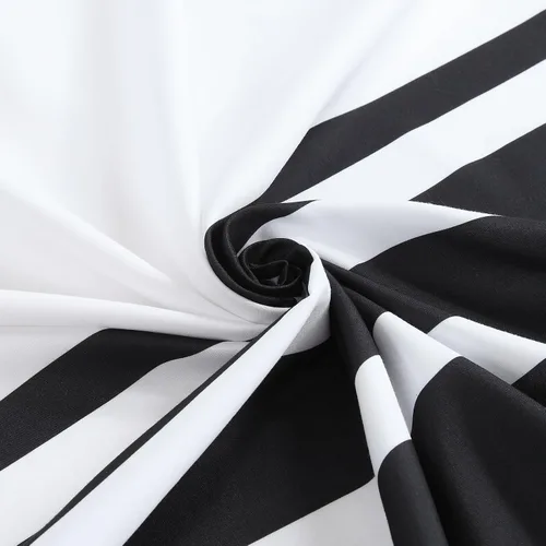 Miniatura 94 de Cortinas de Ducha Negras, Cortinas de Ducha de Poliéster Impermeable con Rayas Horizontales Degradadas en Blanco y Negro Modernas para Baño, 72x72