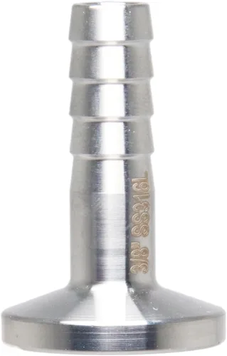 Miniatura 9 de Adaptador de púas de manguera de abrazadera triple SS316L de 3/4 "con brida 0.992 in manguera sanitaria accesorio de tubería