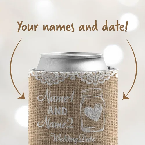 Miniatura 4 de VictoryStore Personalizado Rústico Boda Puede Enfriador Saludos a Muchos Años Y Cervezas Frías, Boda Puede Enfriadores Conjunto De