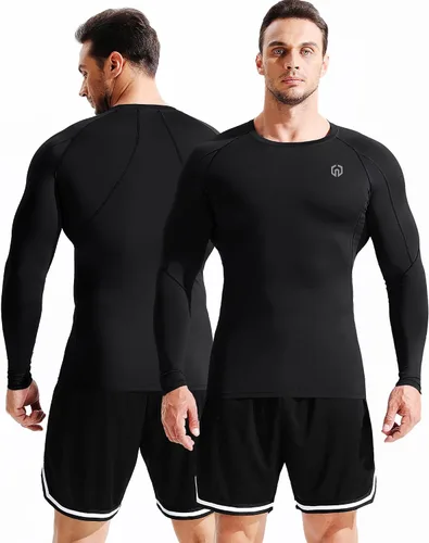 Miniatura 2 de NELEUS Camisas de compresión de manga larga para hombre, para ejercitarte, correr, 3 u
