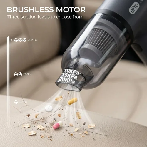 Miniatura 7 de EV1395 Aspiradora inalámbrica de mano - 75W 12000Pa de succión fuerte, tiempo de funcionamiento de 14-24 minutos, recipiente de polvo de 0.14L