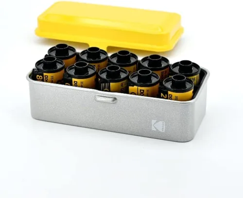 Miniatura 10 de KODAK Estuche para películas 120/135 - para 8 rollos de películas de 120 / 10 rollos de películas de 35 mm - Estuche de acero retro para ordenar