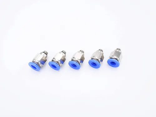 Miniatura 44 de Accesorio de conexión de empuje 5/32" Tubo OD x 10-32 UNF rosca macho, Conectores neumáticos de aire y agua de empuje rápido rectos para macho