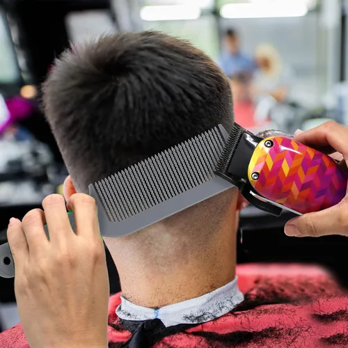 Miniatura 3 de Styling Gear 401 XL Peine de peluquero Flattops Clipper Peine Corte de pelo Dientes ondulados Dientes anchos Peines de peluquero Top plano 2 piezas