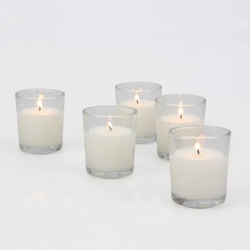 Miniatura 3 de Stonebriar SB-SP-3210A - Soportes votivos rellenos de cera sin perfume de 15 horas de duración, paquete de 48, color blanco y 96 unidades sin