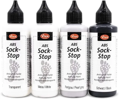 Miniatura 15 de Viva Decor ABS Sock Stop (82 ml, azul claro) - Pintura para telas para calcetines antideslizantes, alfombras de baño y más - Sin látex, a base