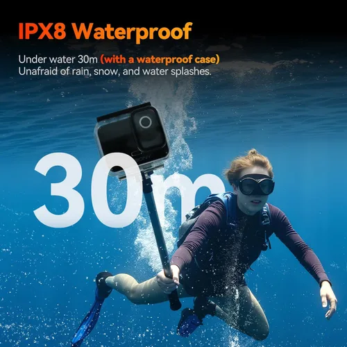 Miniatura 5 de SVBONY SVGo 4K30FPS - Cámara de acción de 20 MP, cámara submarina de doble lente, estabilización EIS de 6 ejes, zoom 8X, pantalla IPS dual