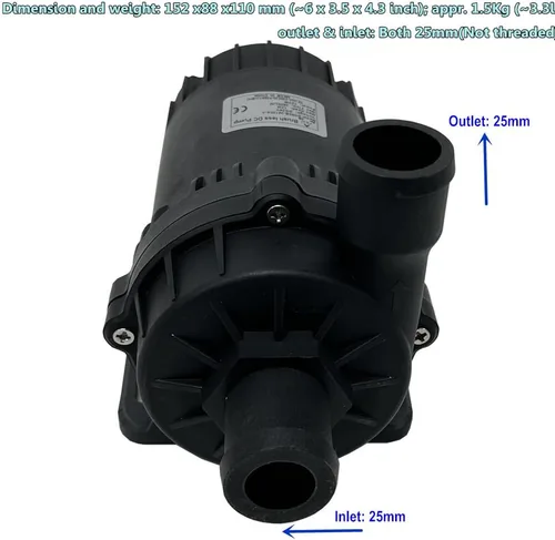 Miniatura 3 de SHYSKY Potente bomba sumergible de agua DC sin escobillas de 24 V 120 W DC60B-24120A-1, 39.4 ft 39 pies 1003 GPH, velocidad/flujo ajustable