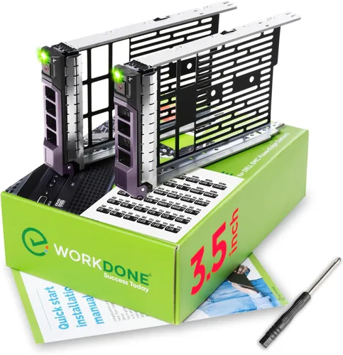 Miniatura 10 de WORKDONE Paquete de 4 unidades – Organizador de disco duro de 3.5 pulgadas – Compatible con servidores Dell PowerEdge seleccionados de 11 a 13ª