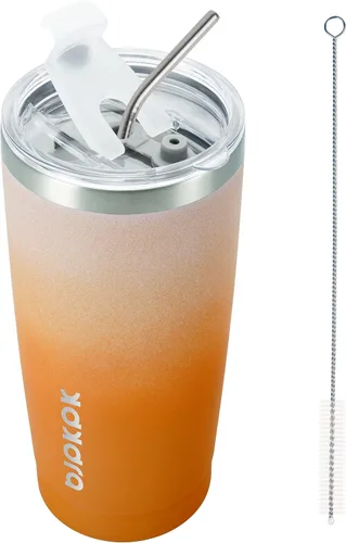 Miniatura 45 de BJPKPK - Vaso de 30 onzas con tapa y pajilla, de acero inoxidable con aislamiento de doble pared al vacío, color azul marino A-Azul Marino-30oz