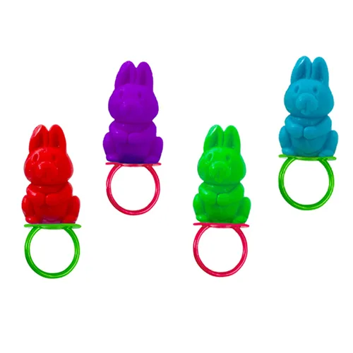 Miniatura 4 de Fruidles Anillos de caramelo de conejo de Pascua, caramelos duros de colores surtidos, envueltos individualmente (paquete de 12)