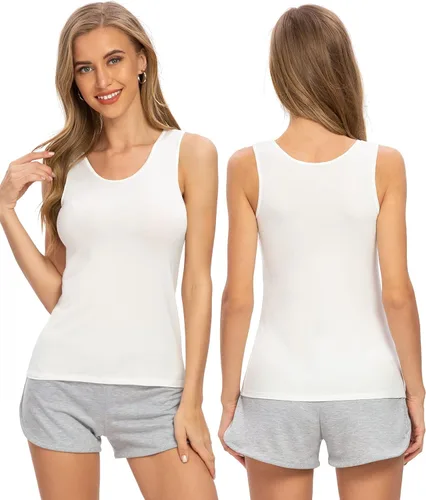 Miniatura 4 de Air Curvey Camiseta sin mangas elástica para mujer, ajuste delgado, paquete de 2-4