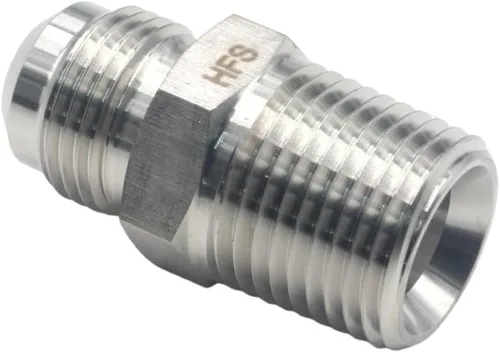 Miniatura 4 de HFS (R) 1/2 "NPT macho a 1/2" SAE Macho Flare Tubing Adapter Manguera Conector Accesorios de tubería de acero inoxidable 304
